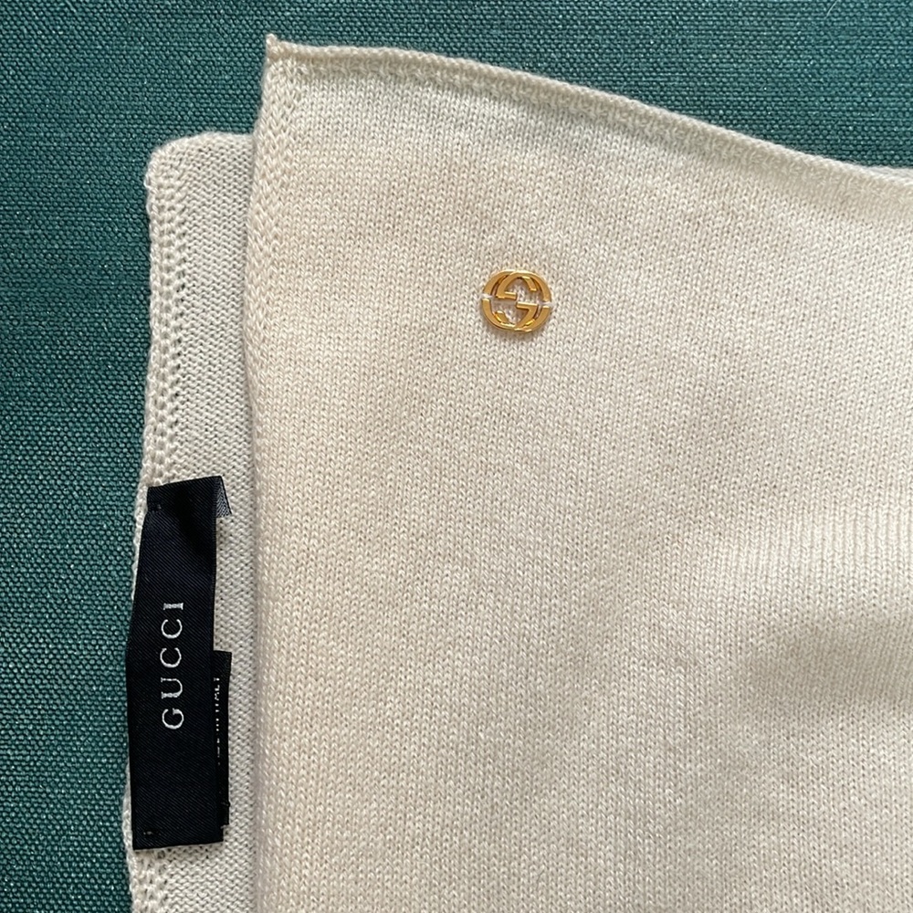 Authentic Gucci Large Cashmere Wrap Scarf Throw - Picture 7 of 15